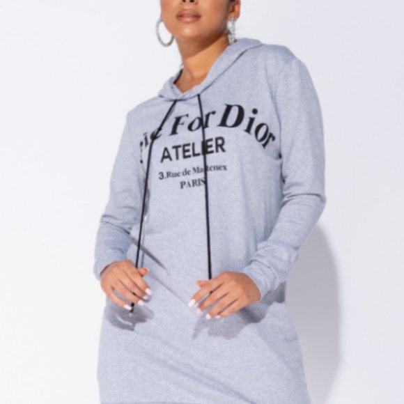 Die For Dior Sweatshirt Dress New 